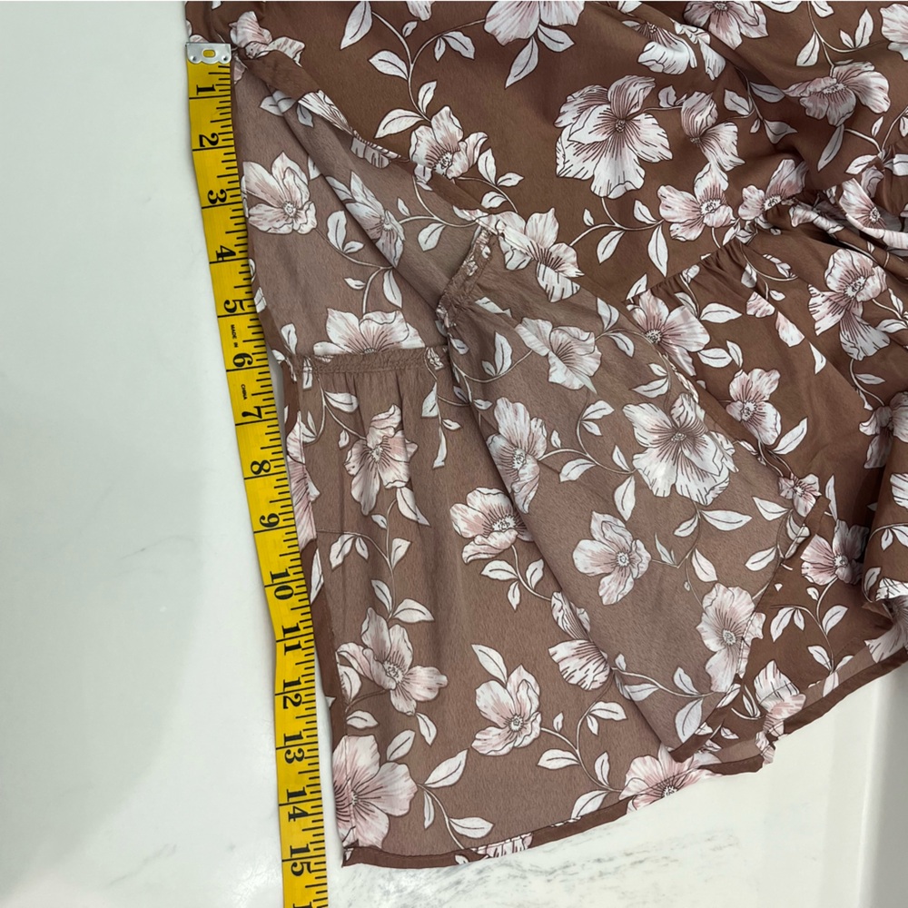 NWT Band Of The Free Brown BOG Floral Pockets Women’s Midi Milkmaid Sun Dress - Picture 11 of 12